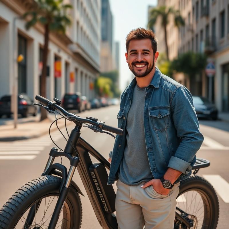 Rafael Menezes com a E-Bike V8PRO Dupla da KSQ Bike Elétrica