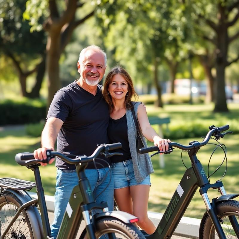 Marcos e Denise com a E-Bike Beachin da KSQ Bike Elétrica
